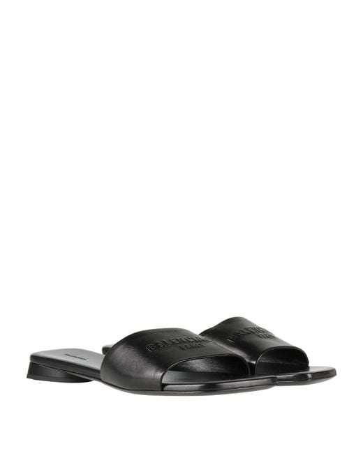 Balenciaga Black Logo Slippers