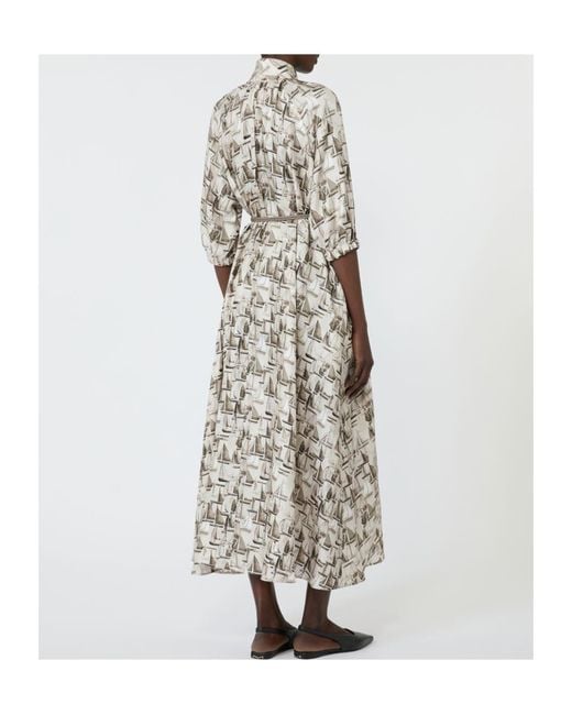 Max Mara White Patterned Dress