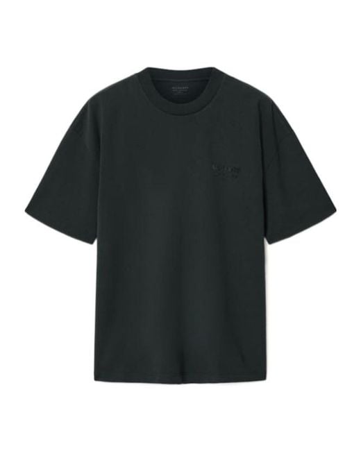 AllSaints Black Xander Flocked Logo Oversized T-Shirt for men