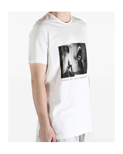 Rick Owens White Level Crewneck T-Shirt for men