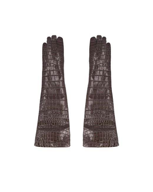 Miu Miu Brown Five-Finger Gloves