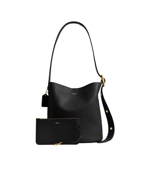 COACH Black Bleecker Bucket Bag