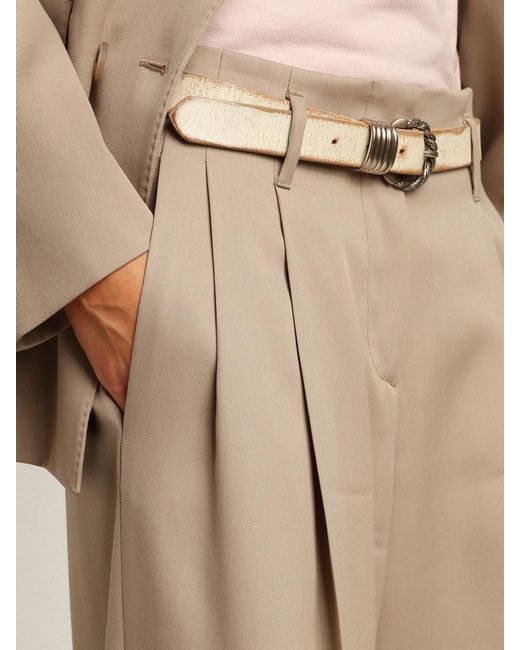 Golden Goose Deluxe Brand Natural Tailored High-Waisted Trousers