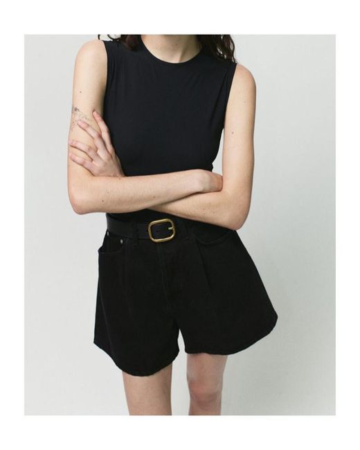 Agolde Black High-Rise Denim Shorts