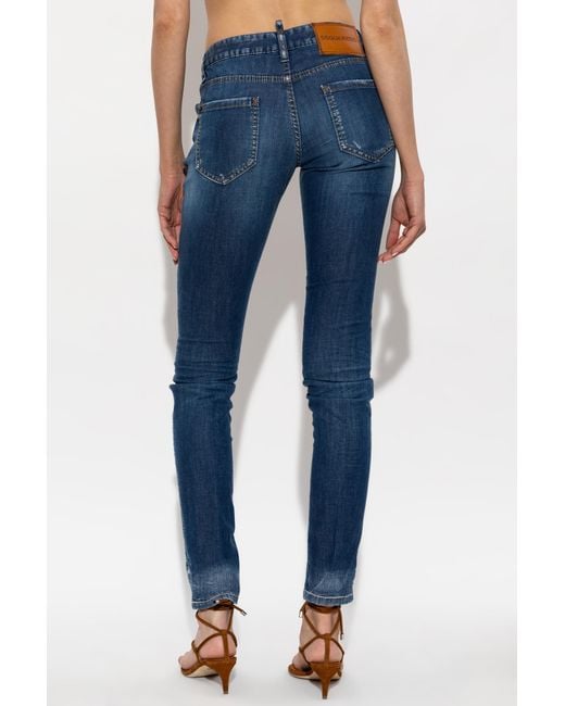 DSquared² Blue Distressed Super Skinny Jeans