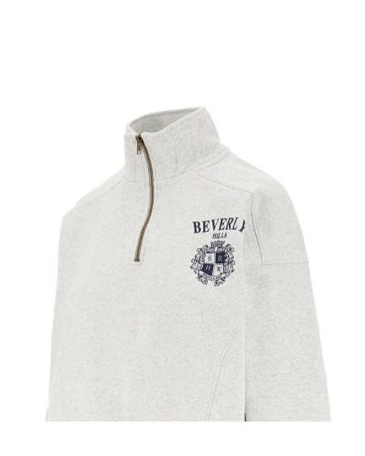 Sporty & Rich White Cotton Logo Sweatshirt