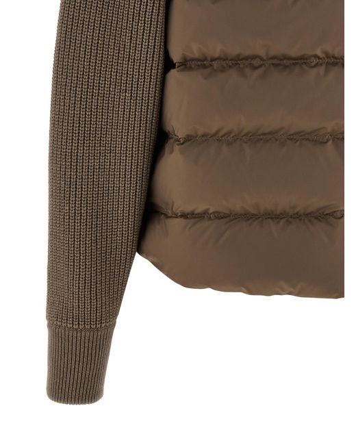 Brunello Cucinelli Brown Long-Sleeved Quilted Jacket