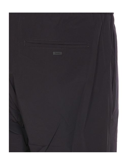 Herno Gray Straight-Leg Drawstring Trousers for men