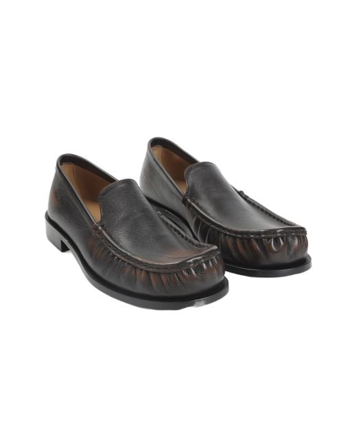 Dries Van Noten Black Square Toe Loafers for men