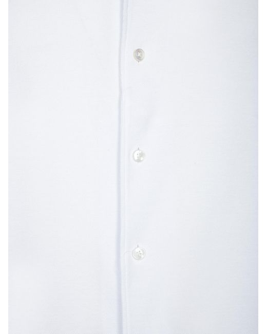Zegna White Long Sleeved Buttoned Classic Shirt for men