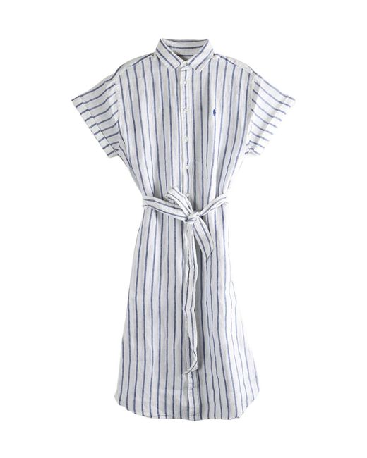 Polo Ralph Lauren Blue Pony Embroidered Striped Dress