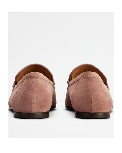 Tod's Brown Logo Plaque Almond Toe Loafers