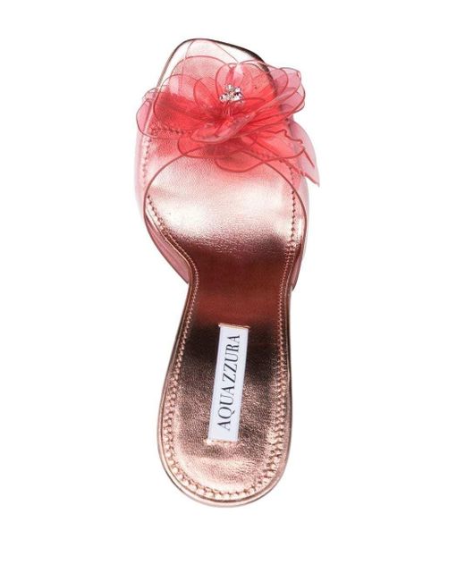 サンダル・ミュール AQUAZZURA Women Sandals NINMIDS0NAP PET Pink Aquazzura - Nima leather sandals Pink - The Corner