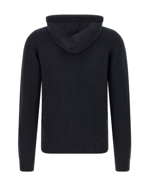 Roberto Collina Blue Hooded Sweater for men