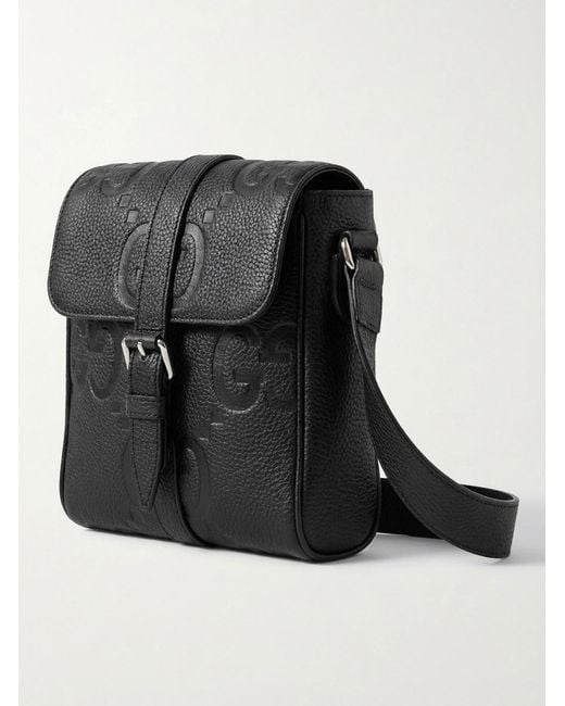 Gucci Black N Small Jumbo Gg Foldover Top Messenger Bag for men