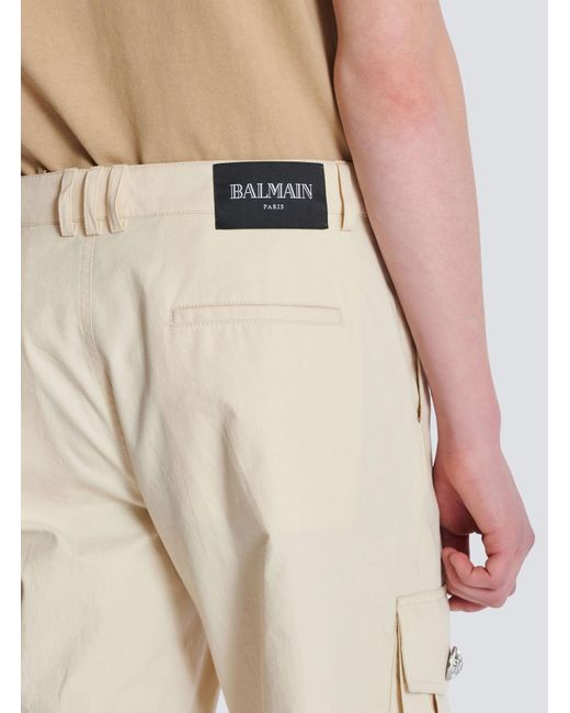 Balmain Natural Twill Cargo Trousers for men