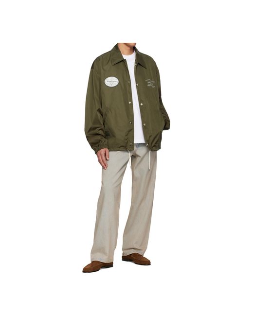 Wooyoungmi Green Taffeta Long-Sleeved Casual Jacket for men