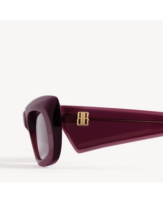 Balenciaga Purple Eyewear Diva Rectangle Frame Sunglasses