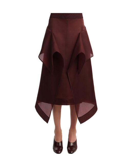 Khaite Purple Nina Layered Sculpted Skirt