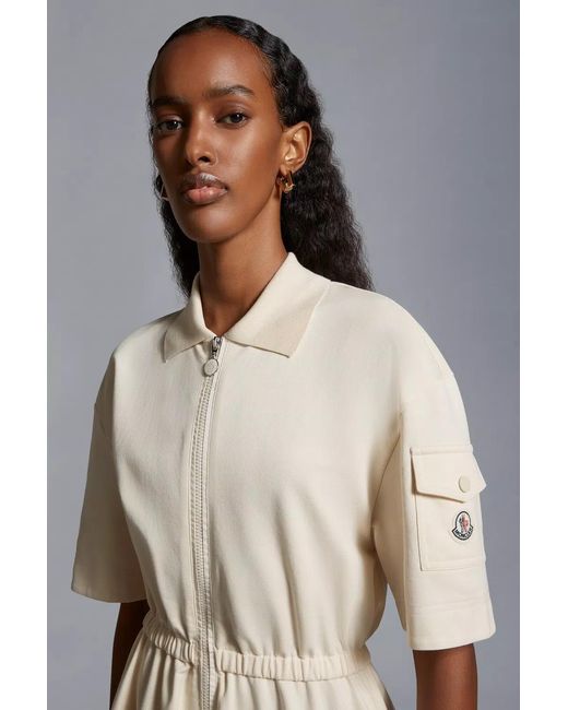 Moncler White Logo Patch Two-Way Zipped Dress