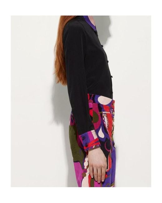 Emilio Pucci Black Button Print Shirt