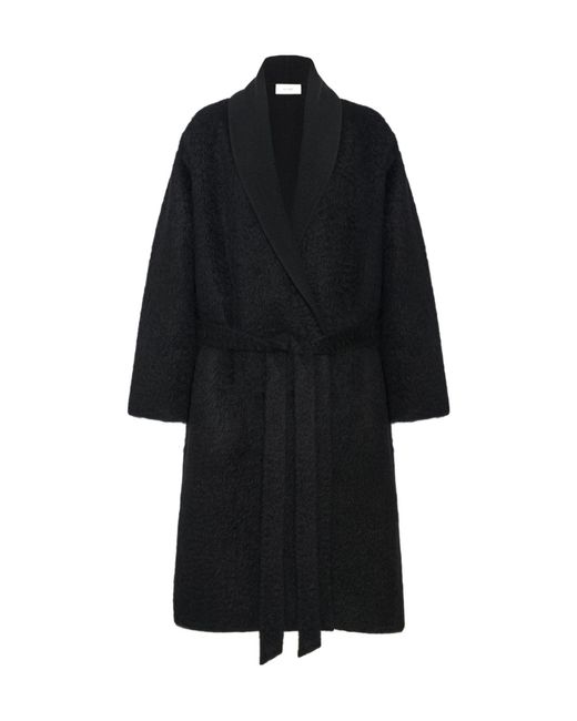 The Row Black Aneta Wool Alpaca Coat