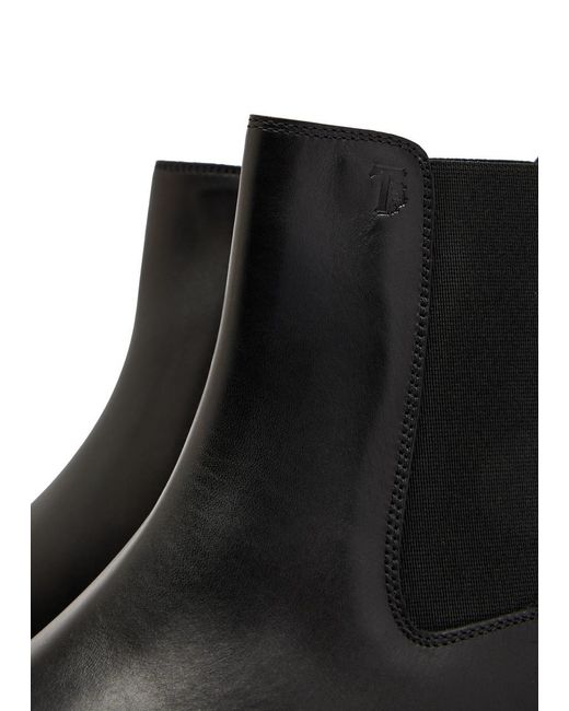 Tod's Black Leather Chelsea Boots for men