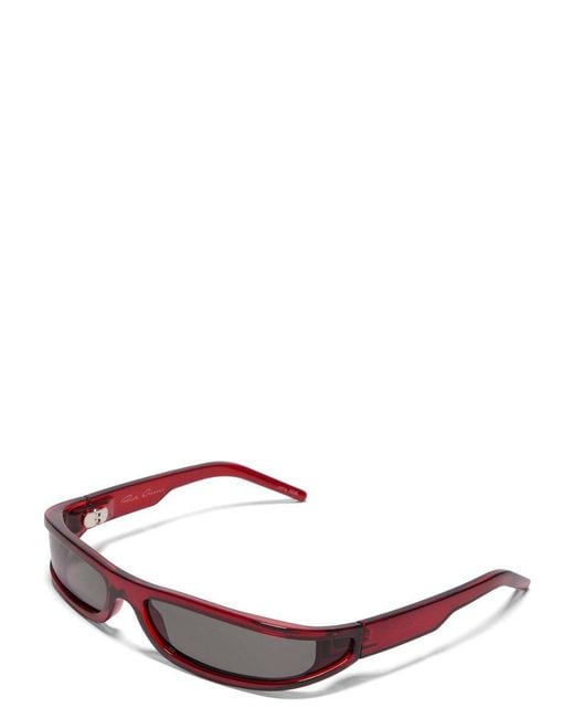 Rick Owens White Fog Rectangular Frame Sunglasses for men