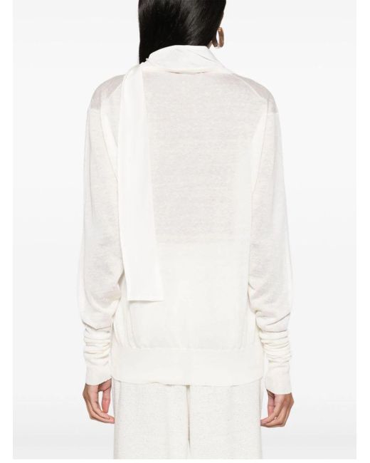 Fabiana Filippi White V-Neck Jumper