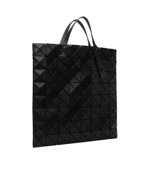 Issey Miyake Black Geometric Patterned Top Handle Bag