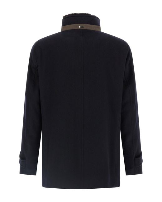 Herno Blue Long-Sleeved Straight-Hem Jacket for men