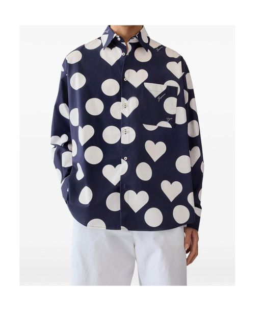Jacquemus Blue The Camargue Polka-Dot Shirt for men