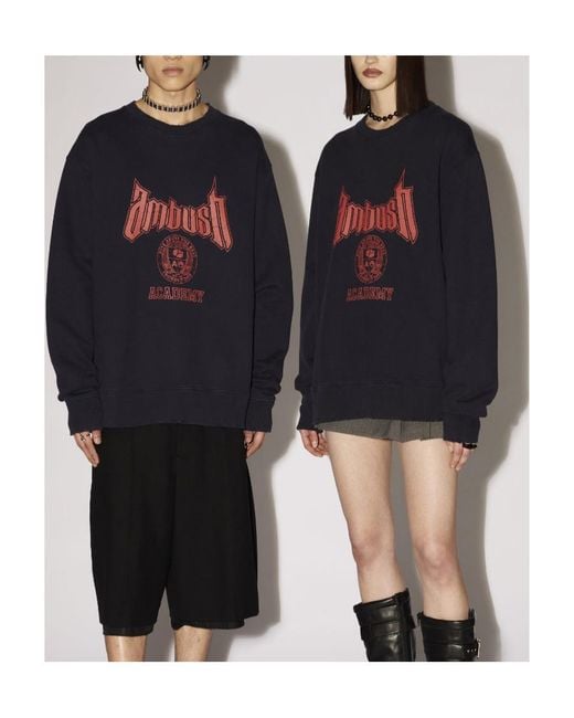 Ambush Blue Logo Cotton Sweatshirt for men