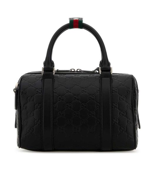 Gucci Black Monogram Small Duffle Bag for men