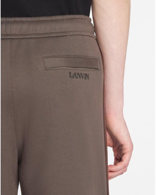 Lanvin Brown Side Curb Joggers for men