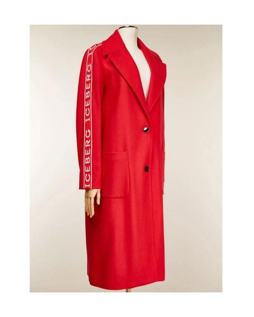 Iceberg Red Single-Breasted Coat