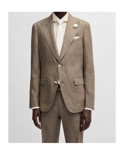 Boss Brown Canvas Blazer for men
