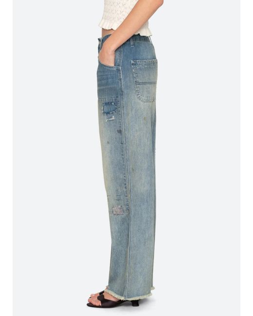 Sea Blue Claira Patchwork Jeans