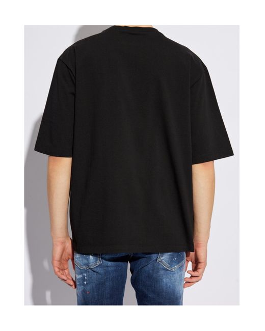 DSquared² Black Logo Printed Crewneck T-Shirt for men