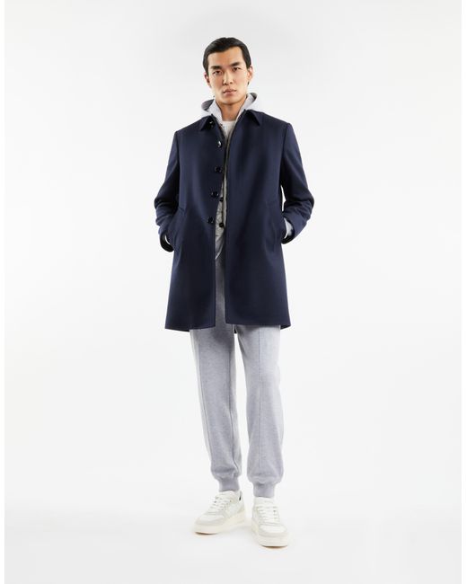 Fay Blue Wool-Cashmere Single-Breasted Coat for men