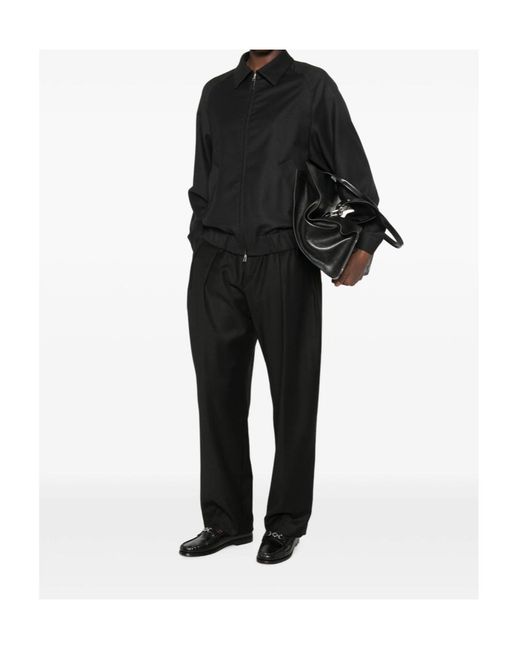 Barena Black Collared Zipup Bomber Jacket