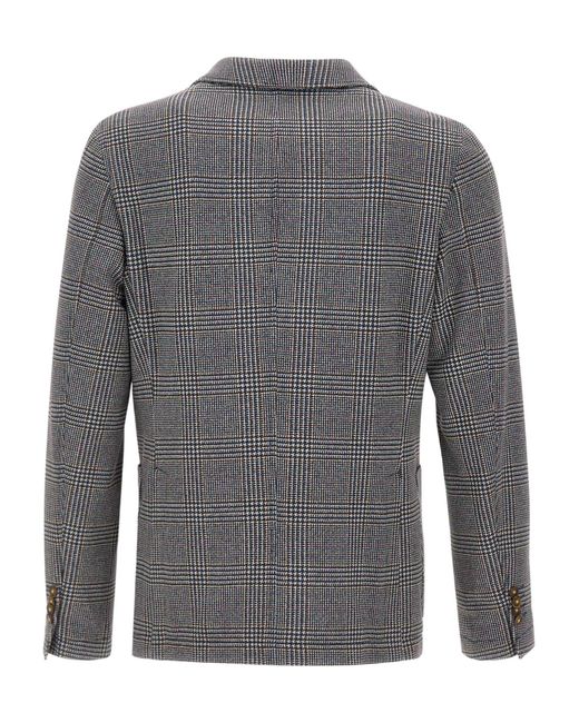 Manuel Ritz Gray Sempre Houndstooth Blazer for men
