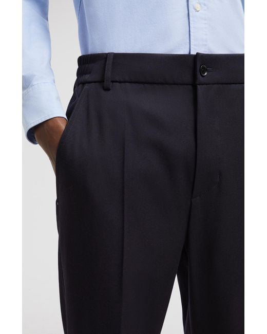 Moncler Black Logo Patch Tailored Trousers for men