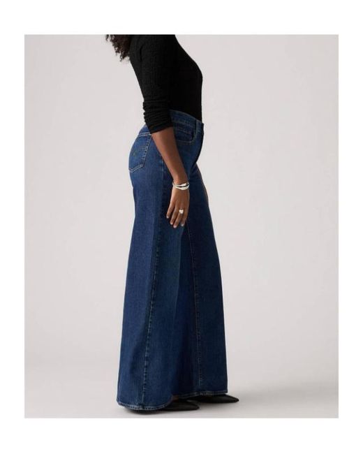 Levi's Blue 728 High Rise Wide Leg Jeans