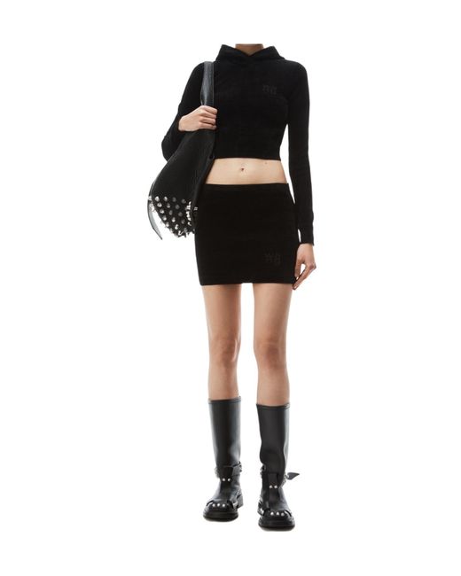 Alexander Wang Black Logo Embossed Mini Skirt
