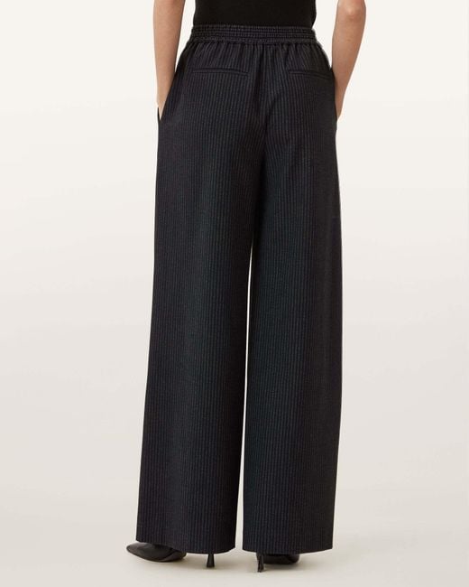 AllSaints Black Aleida Pinstripe Pants