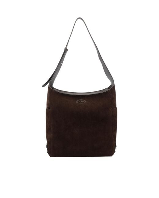 Tod's Brown Suede Shoulder Bag for men
