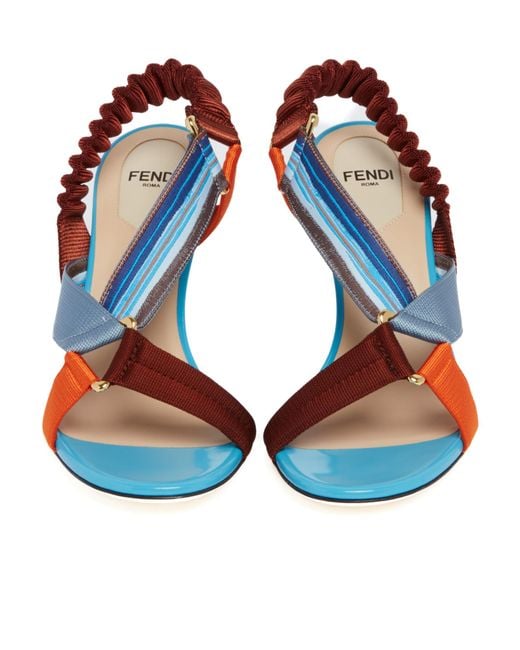 Fendi Blue Iconic Colibrì Sandals