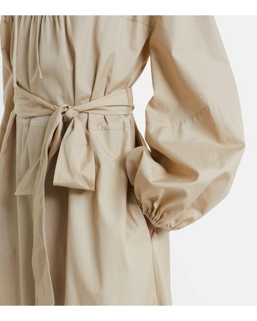 Vince Natural Belted Cotton Poplin Midi Dress