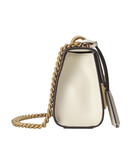 Gucci Natural Small Padlock Berry-Print Shoulder Bag